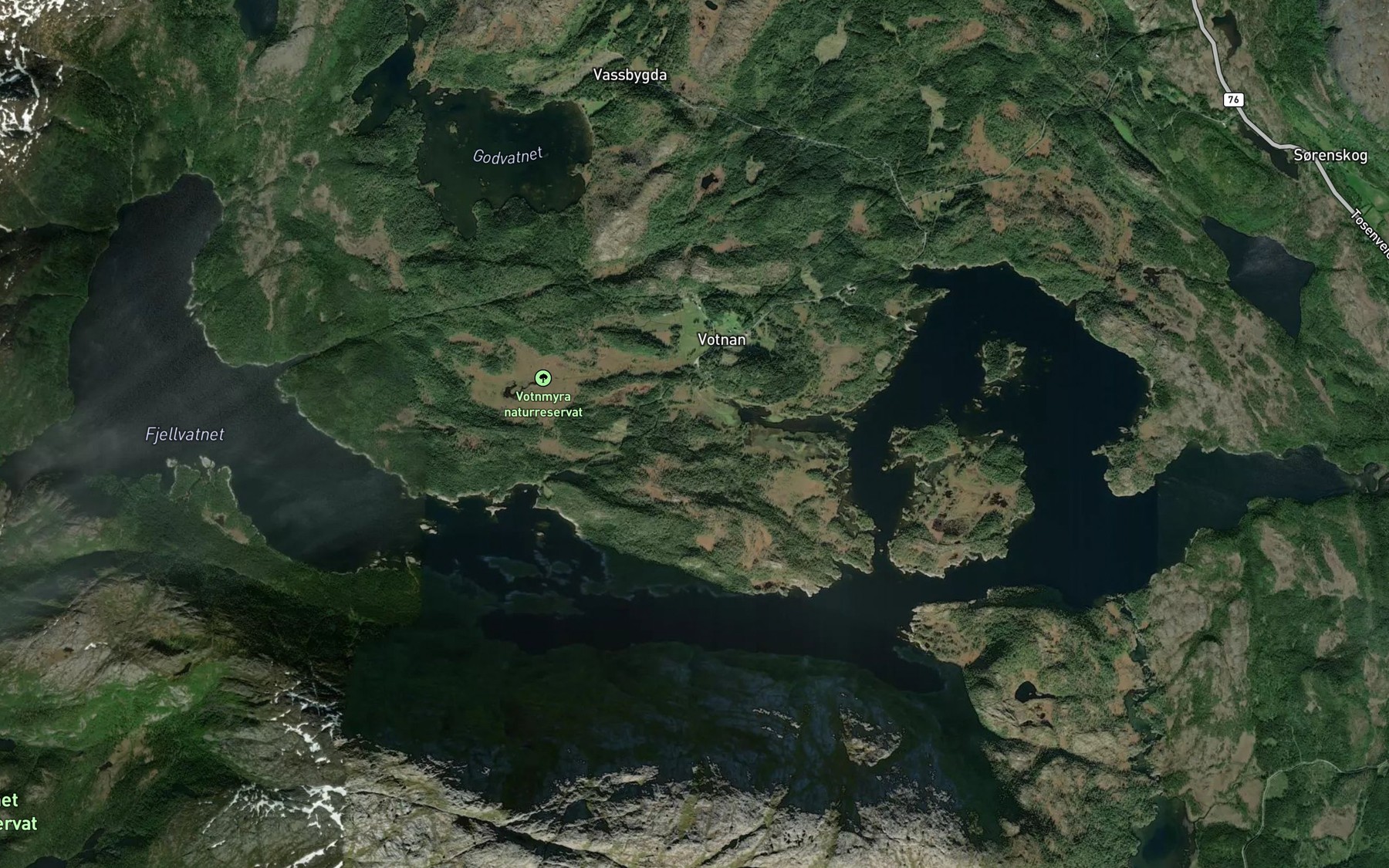 Satellite map of the Fjellvatnet