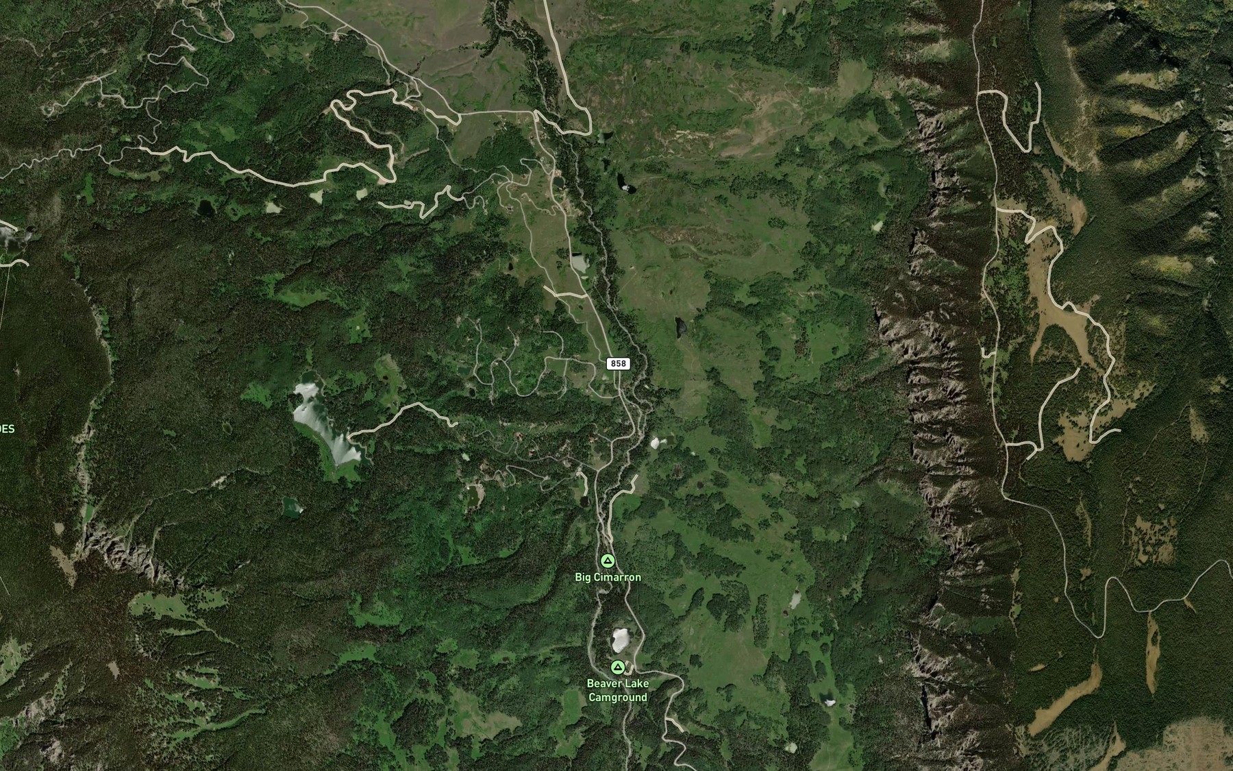 Satellite map of the Fish Creek