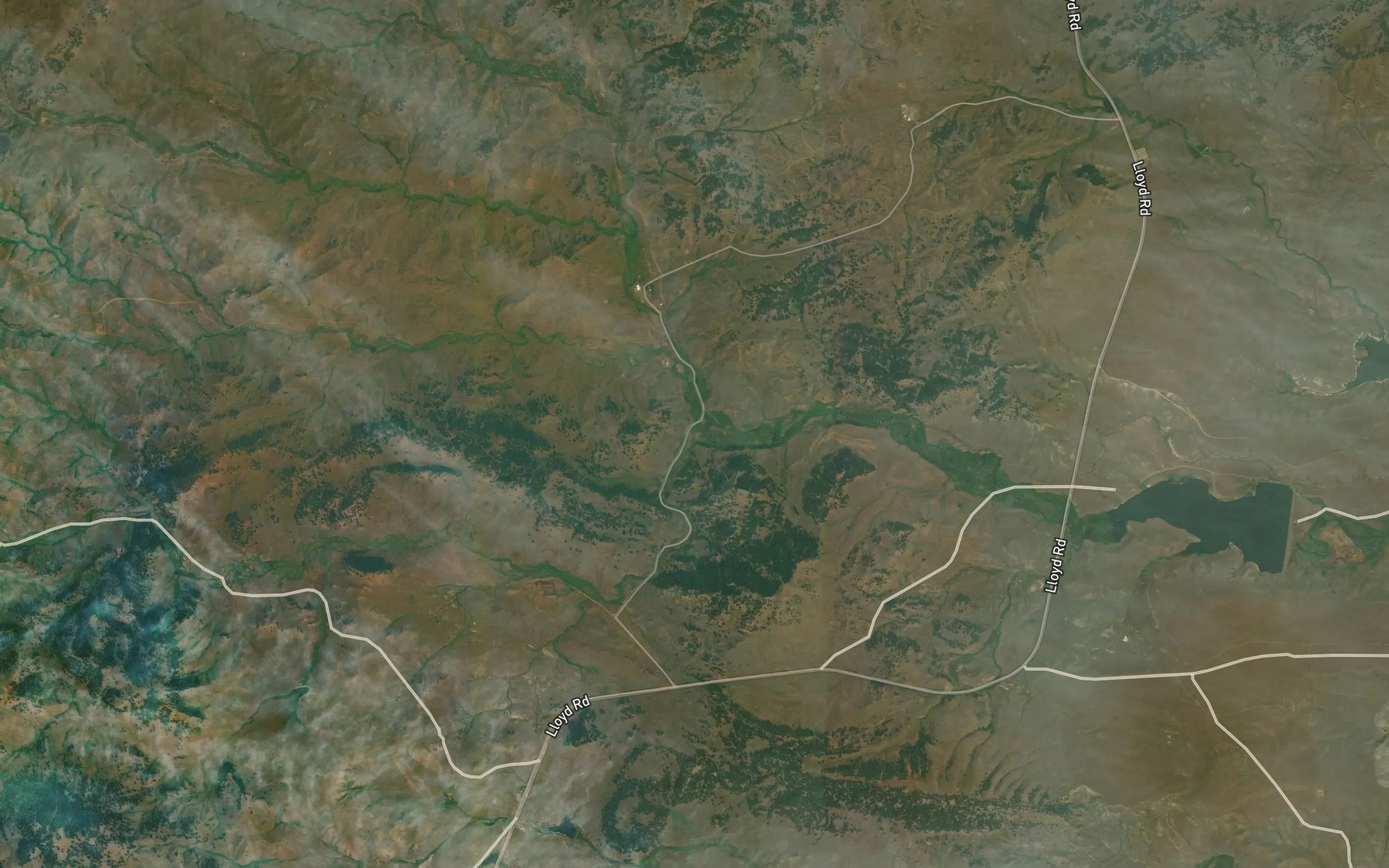 Satellite map of the South Fork Cow Creek