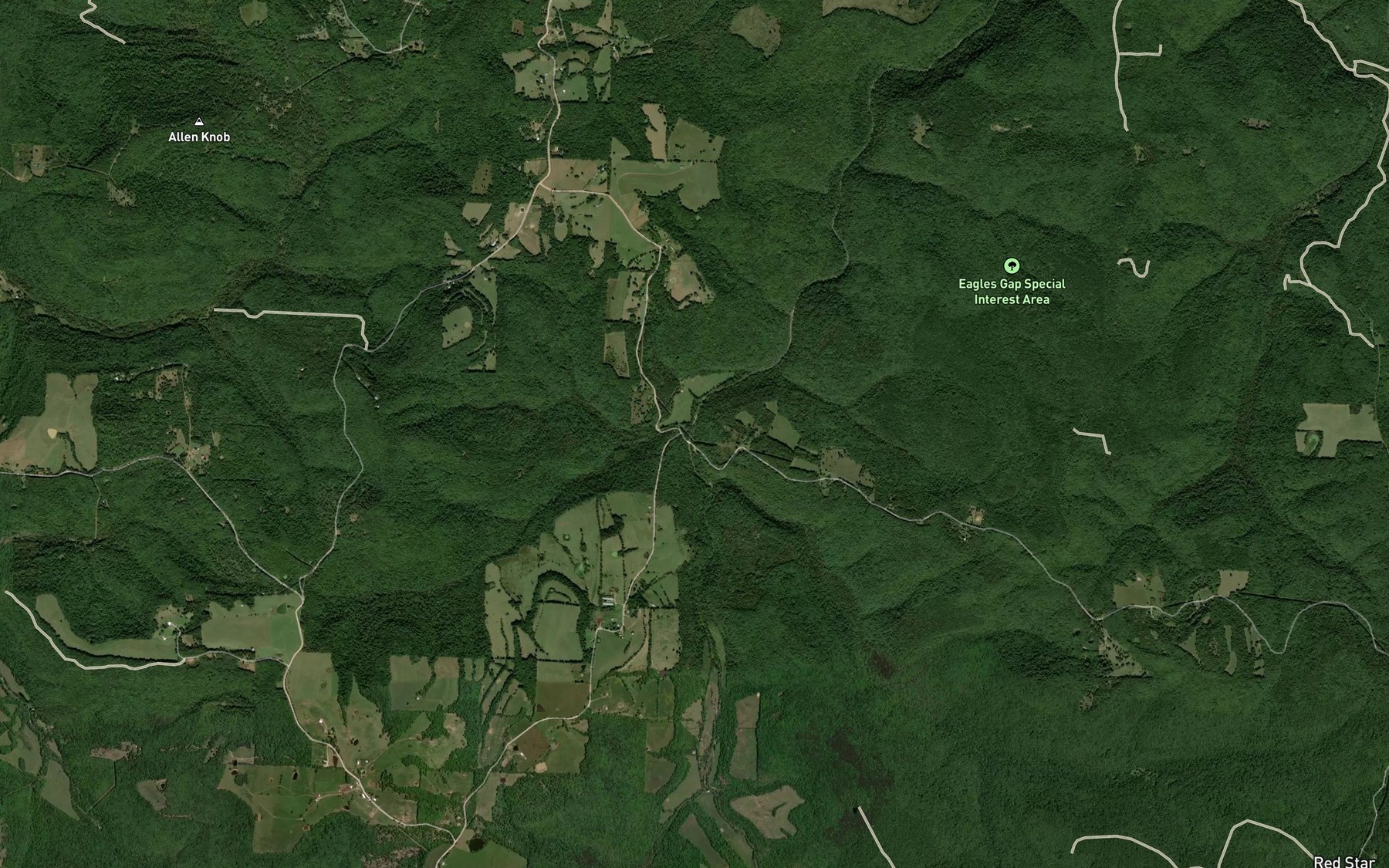 Satellite map of the Mitchell Branch
