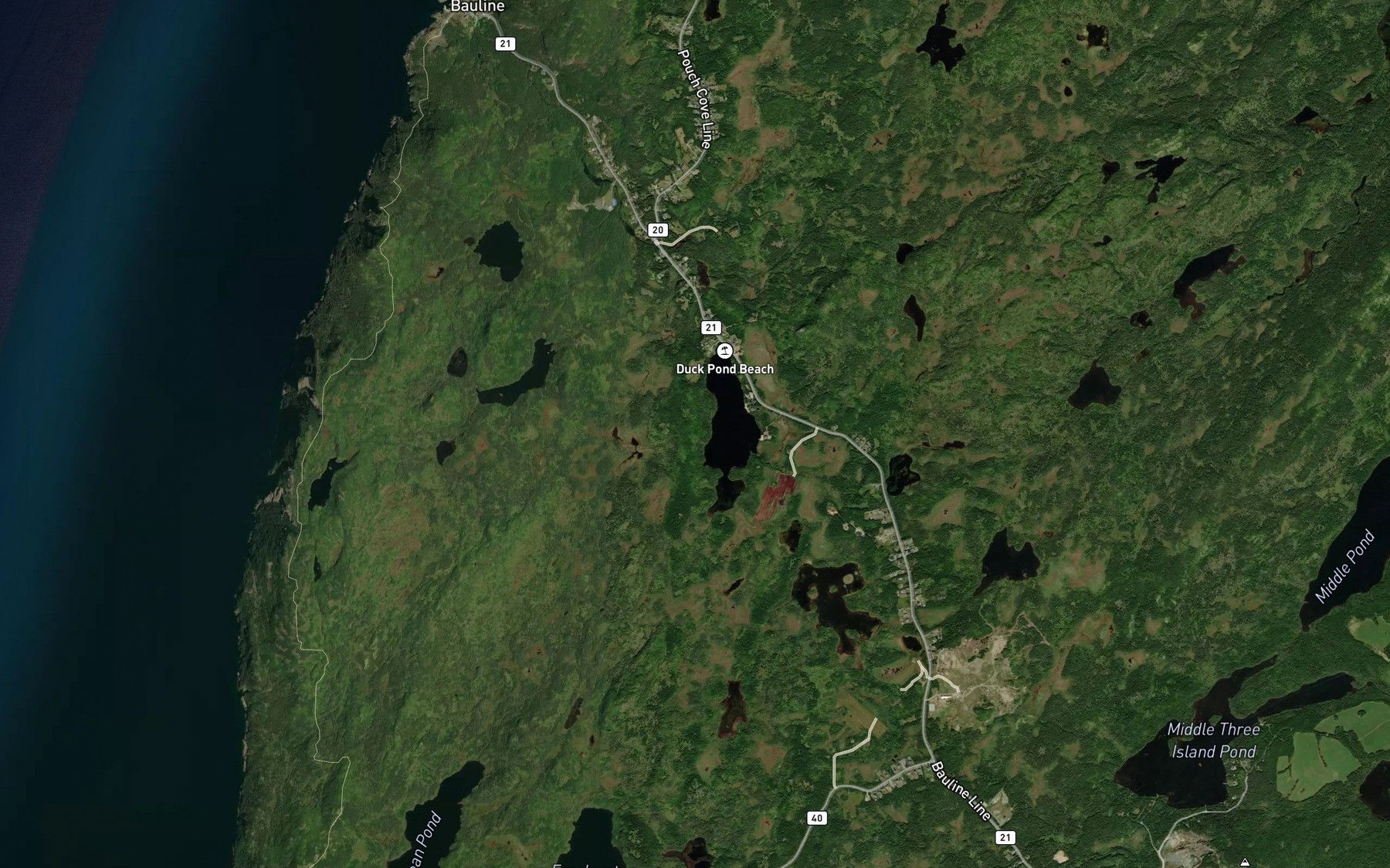 Satellite map of the Triangle Brook