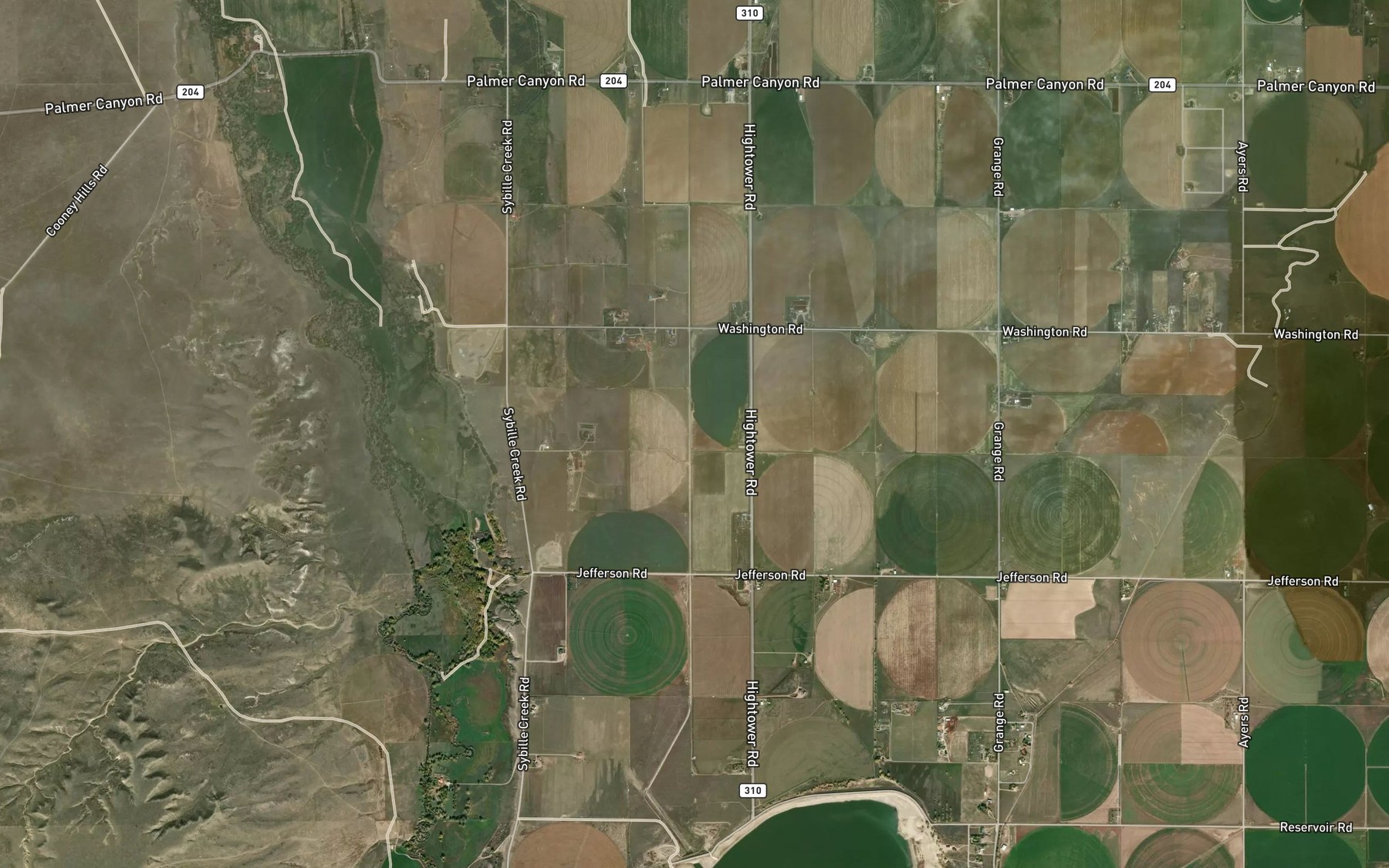 Satellite map of the Iowa Lateral
