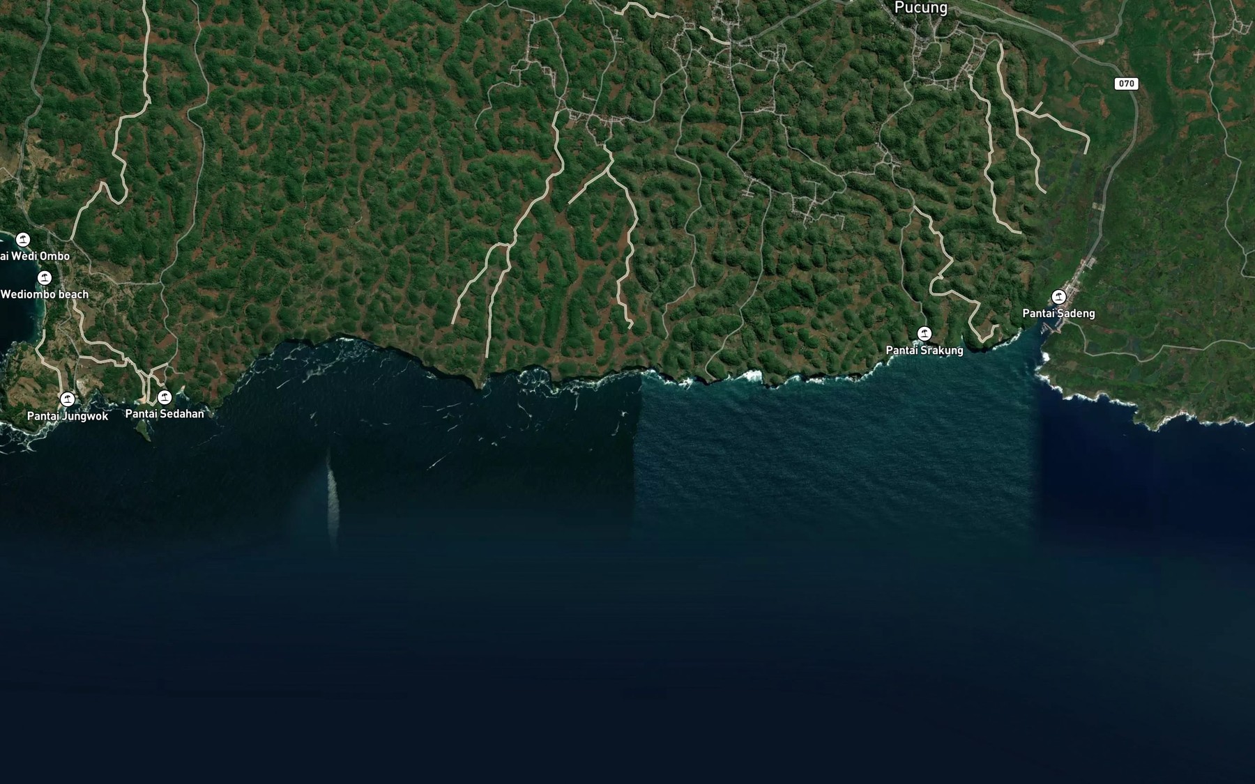 Satellite map of the Teluk Gunung Gandul