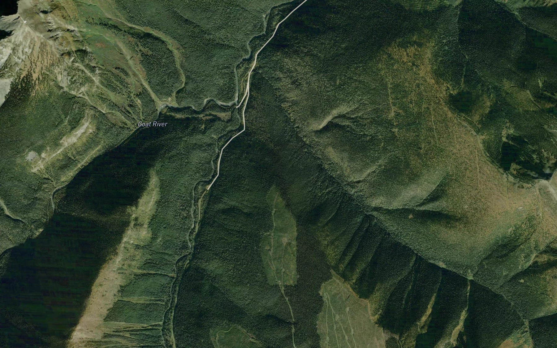 Satellite map of the Quartz Creek