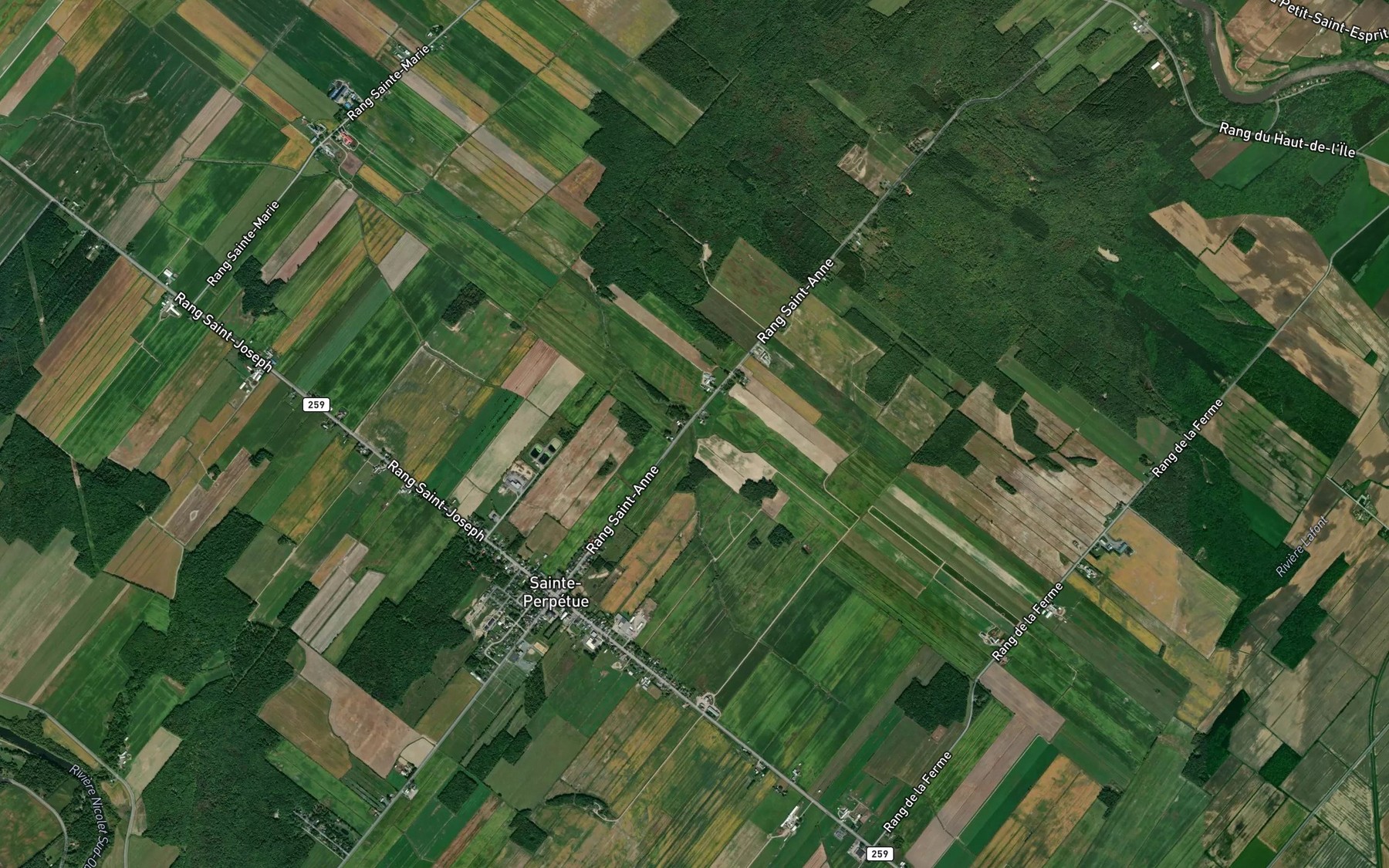 Satellite map of the Ruisseau Appleton-Houle