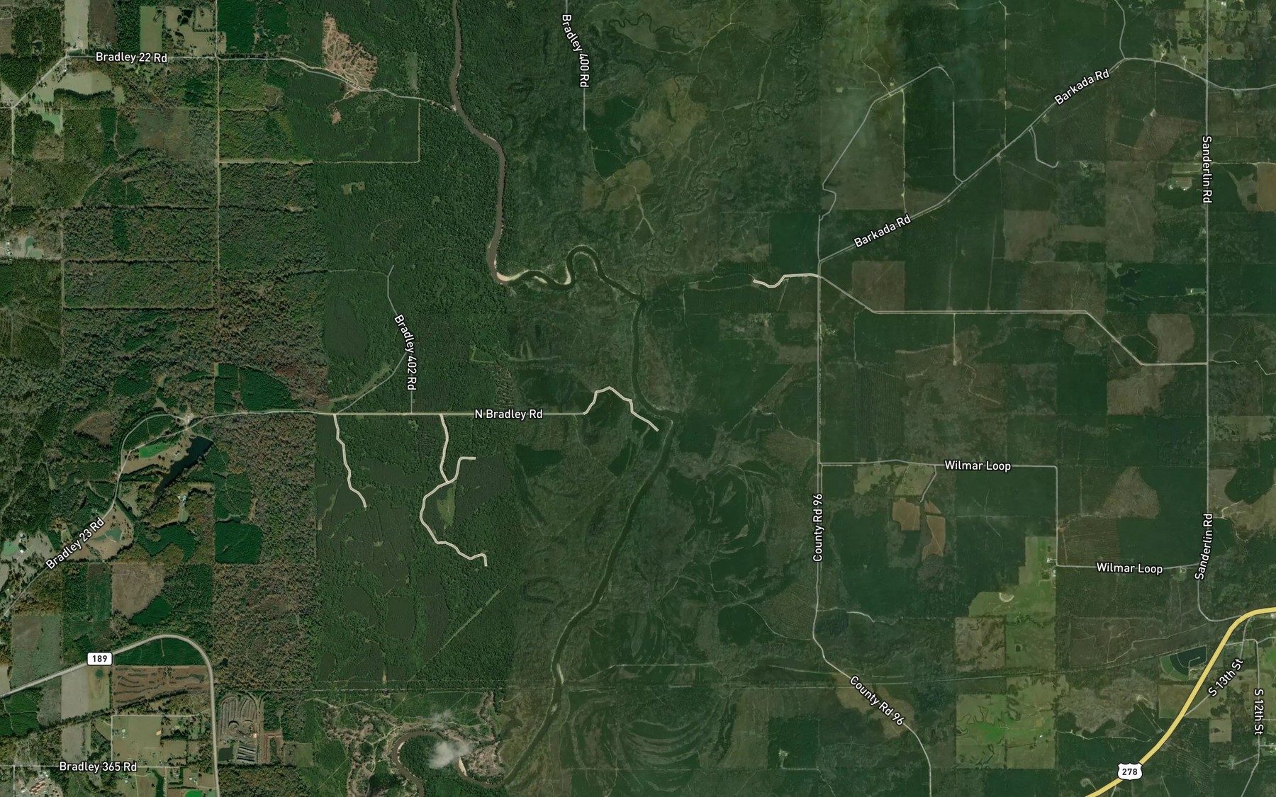 Satellite map of the Franklin Creek