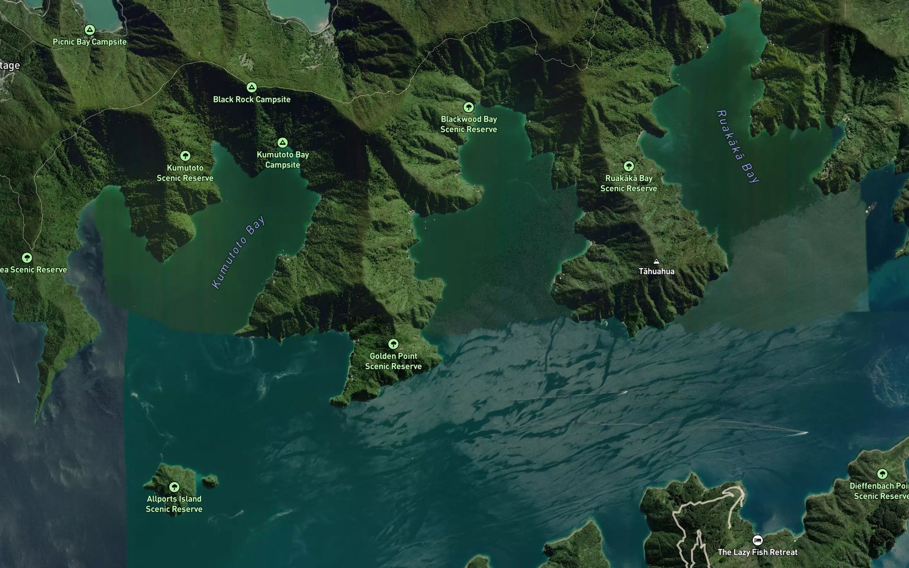 Satellite map of the Tauranga Bay