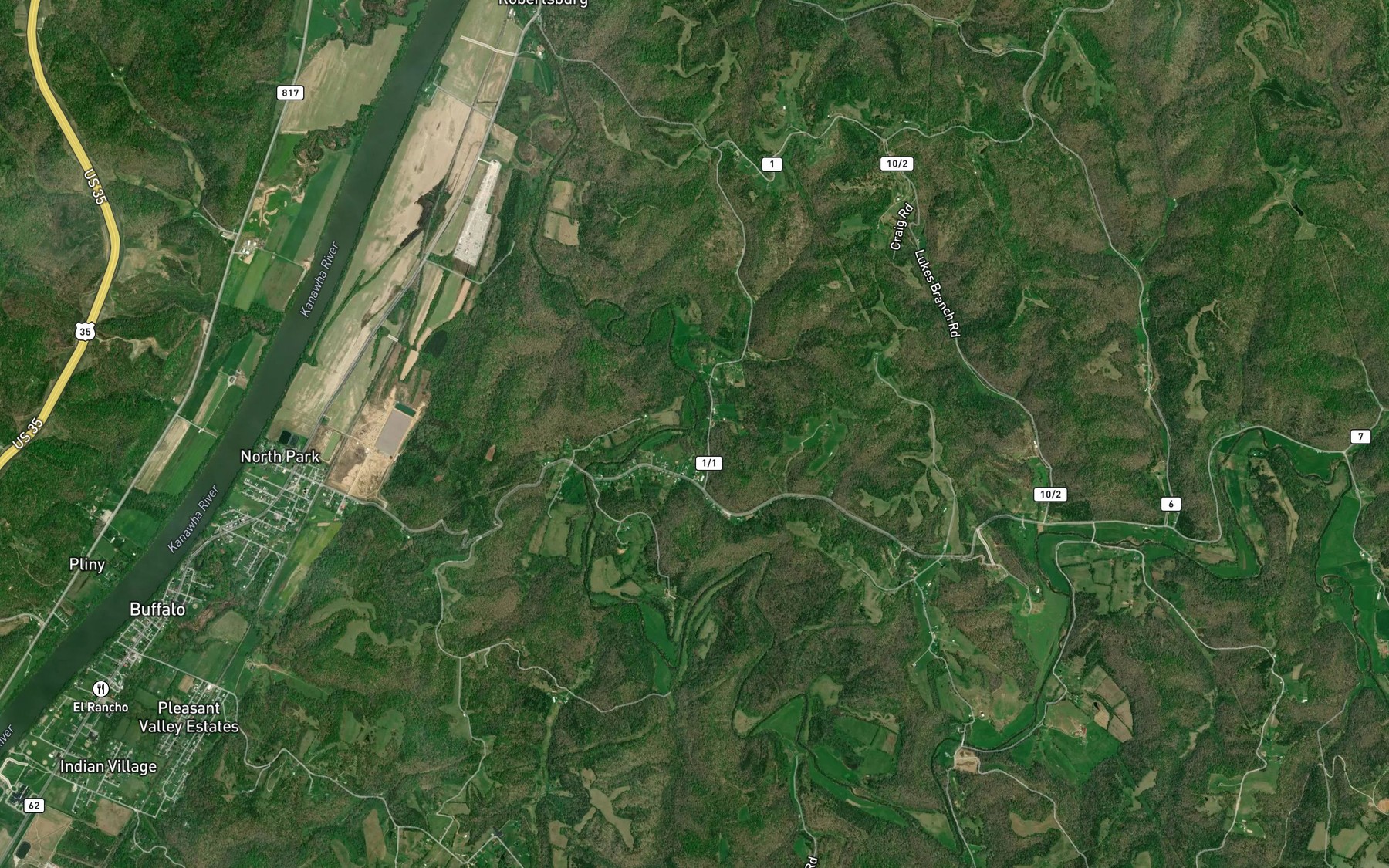 Satellite map of the Otter Branch