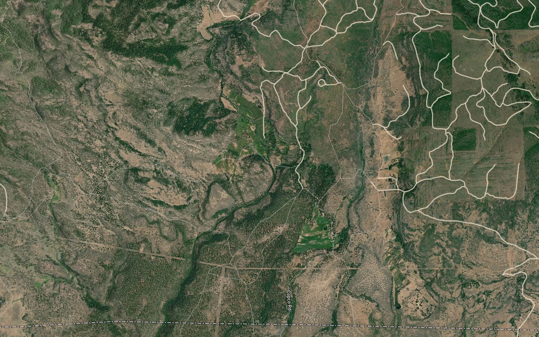 Satellite map of the Spring Creek