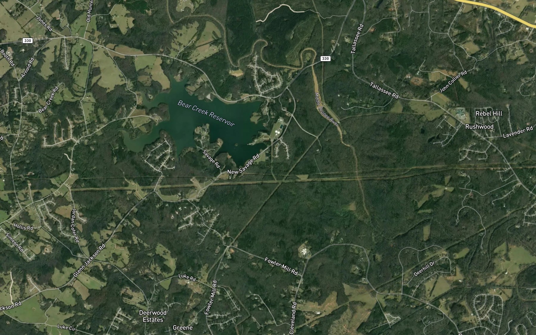 Satellite map of the Little Bear Creek