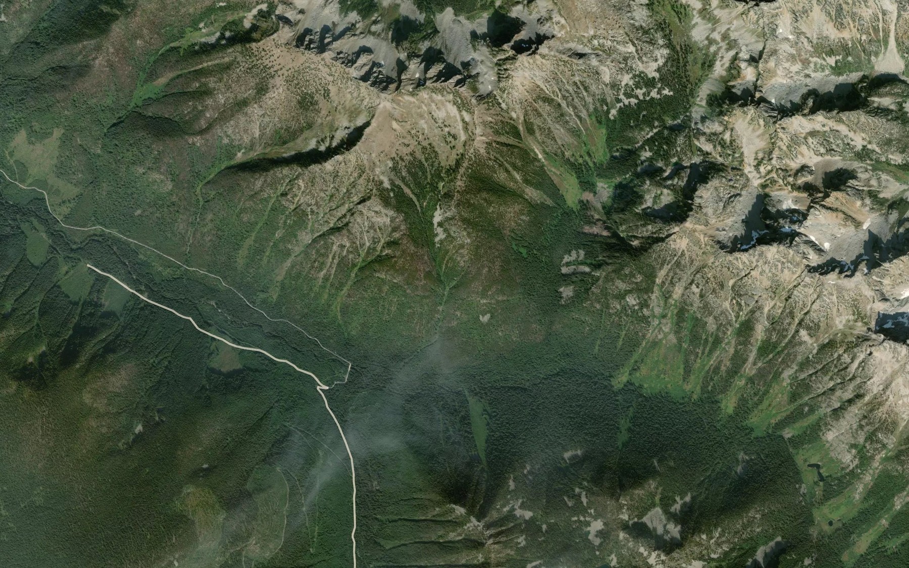 Satellite map of the Paupo Creek