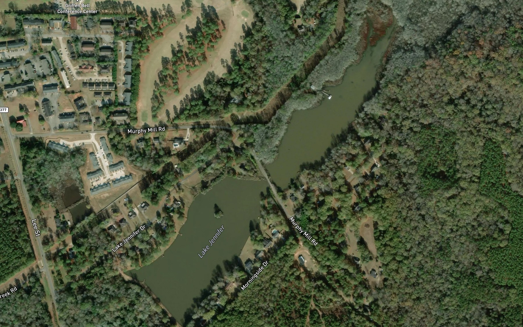 Satellite map of the Murphys Mill Pond