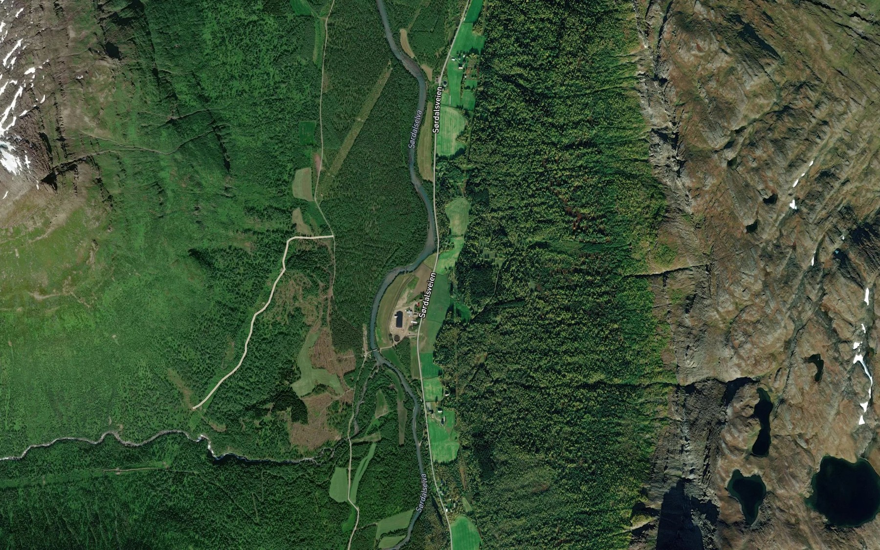 Satellite map of the Smedbekken
