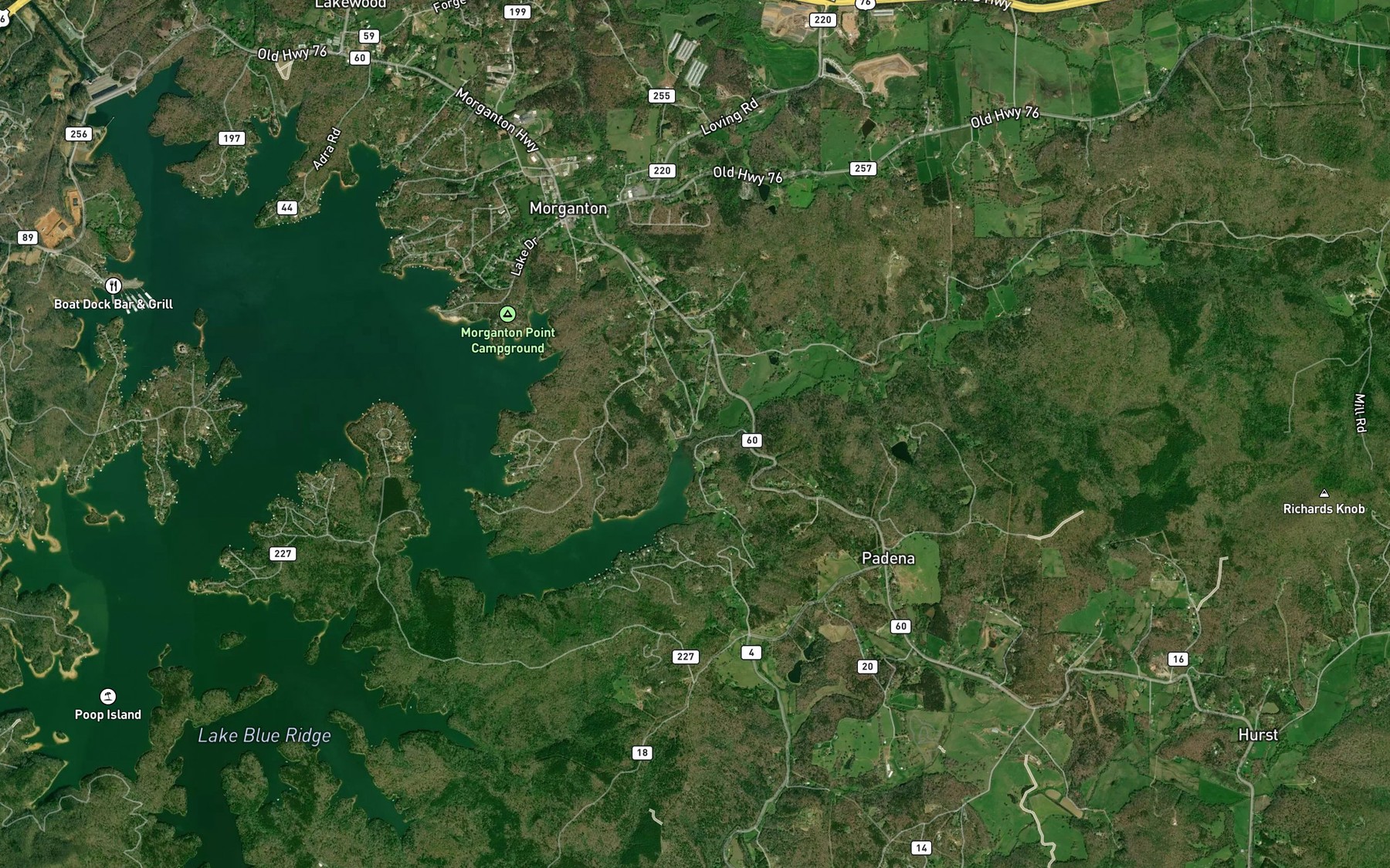 Satellite map of the Star Creek