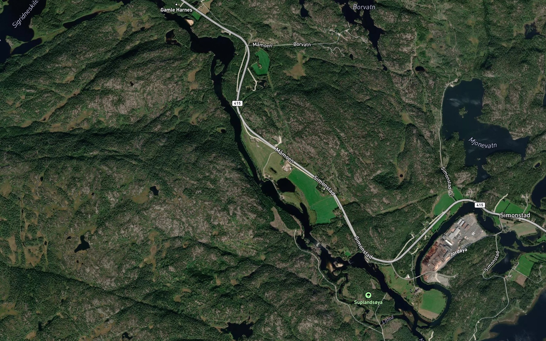 Satellite map of the Bjorkenestjonn