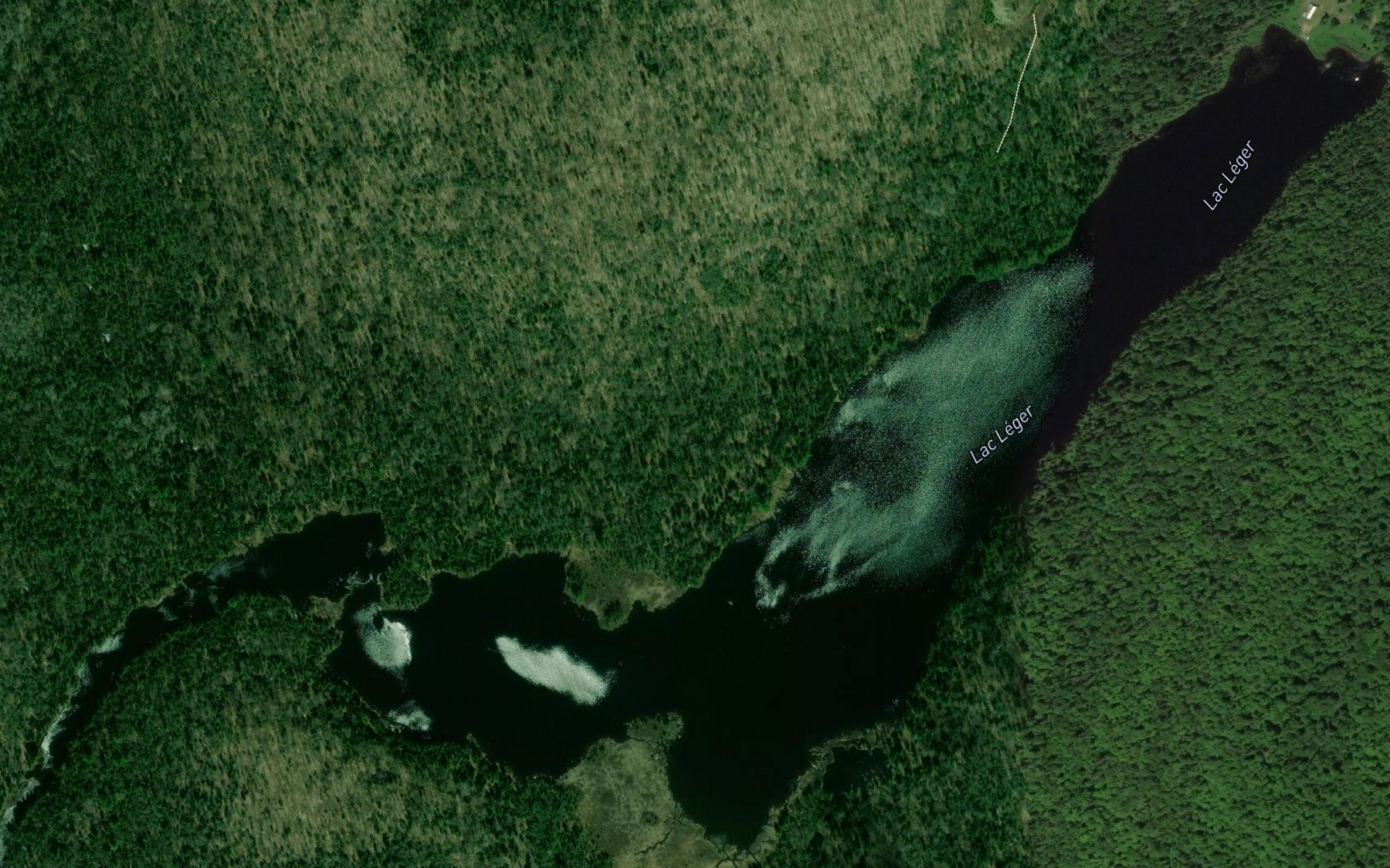 Satellite map of the Lac Leger