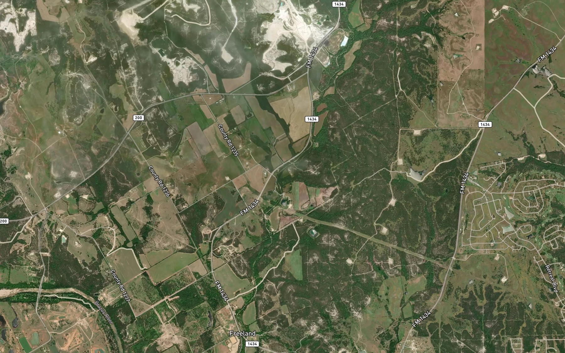 Satellite map of the Wilson Branch