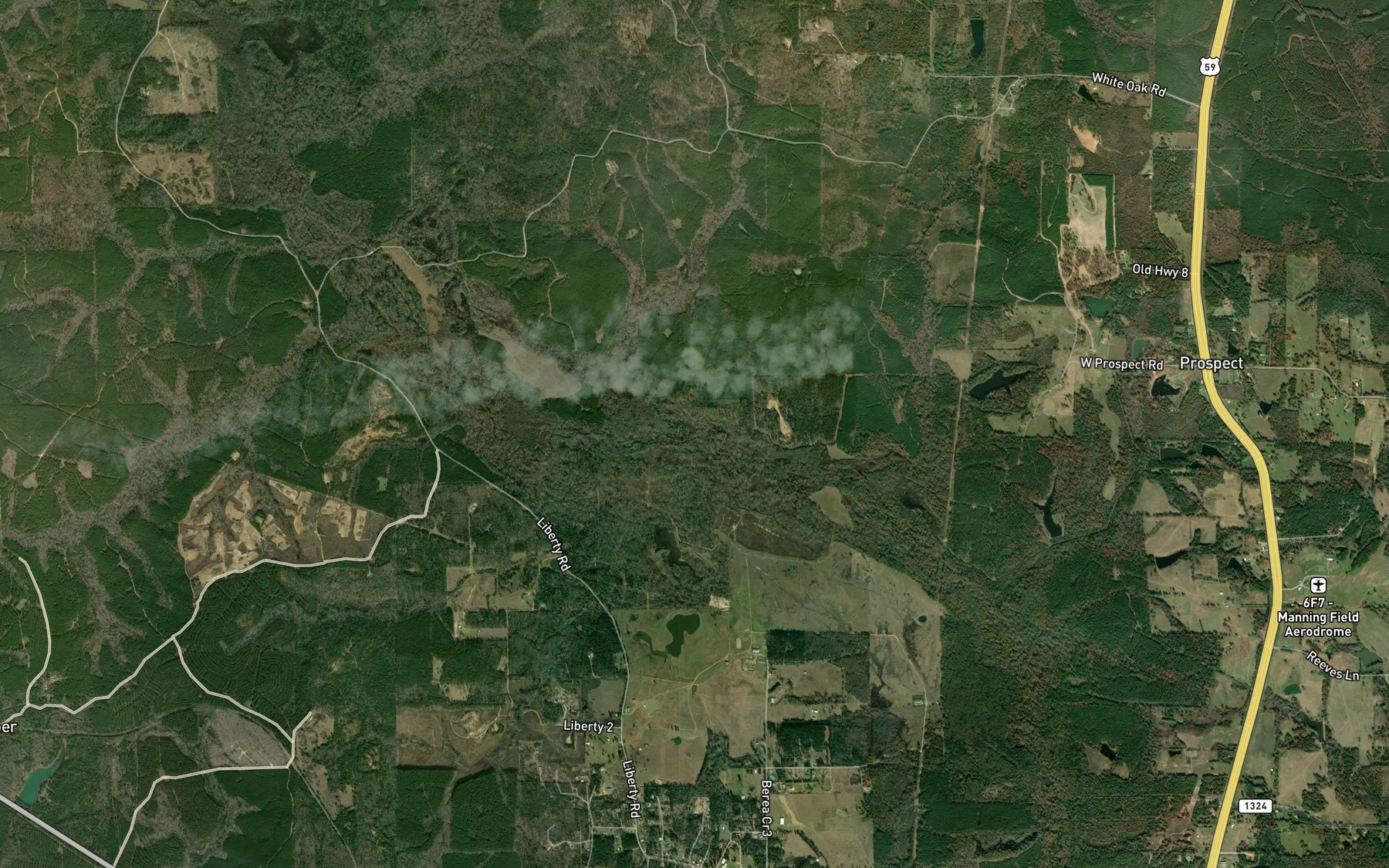 Satellite map of the White Oak Creek