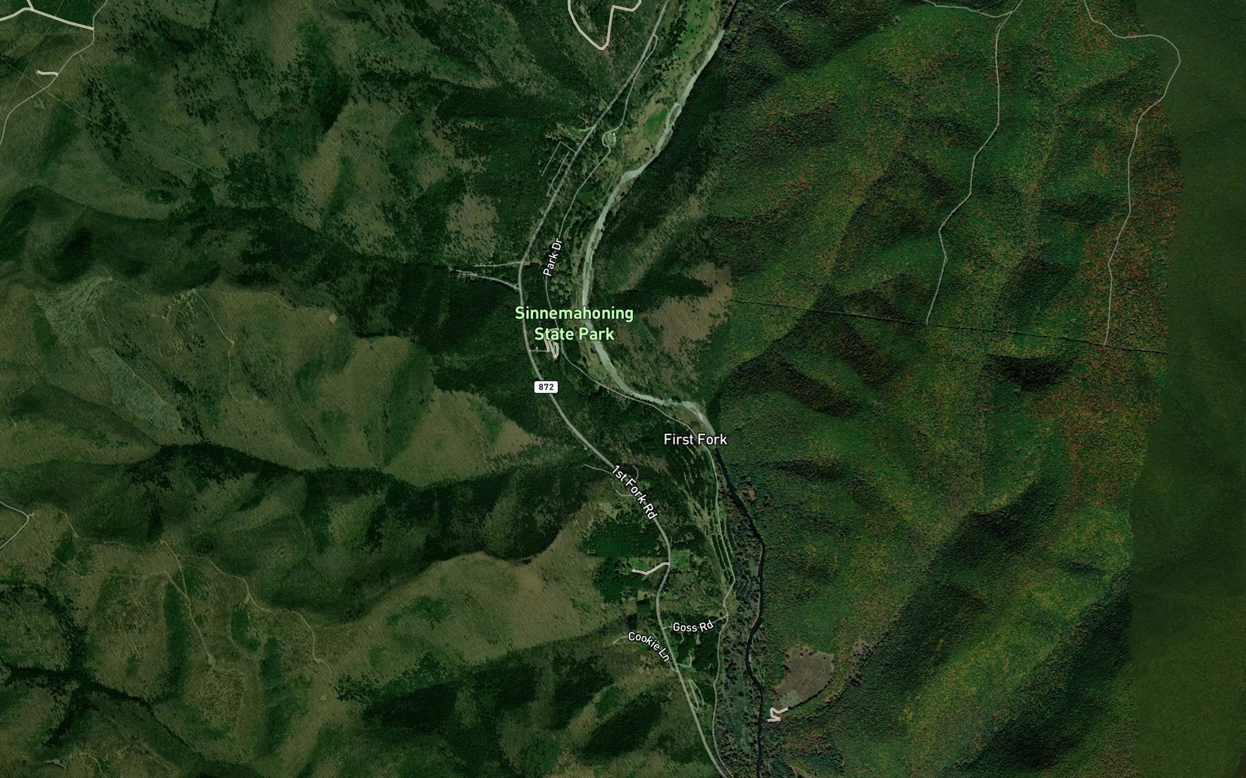 Satellite map of the Norcross Run