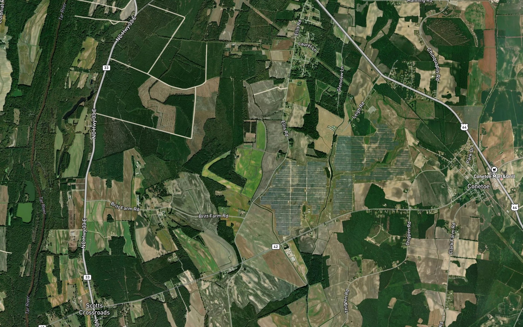 Satellite map of the Knight Canal