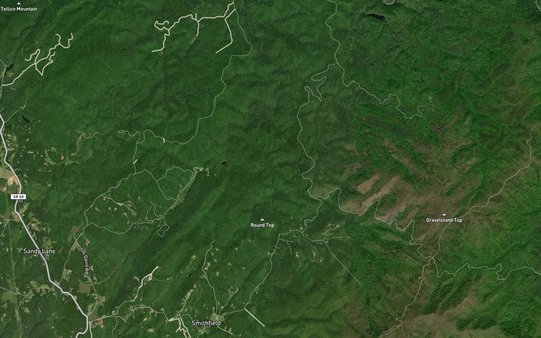 Satellite map of the Tobe Creek