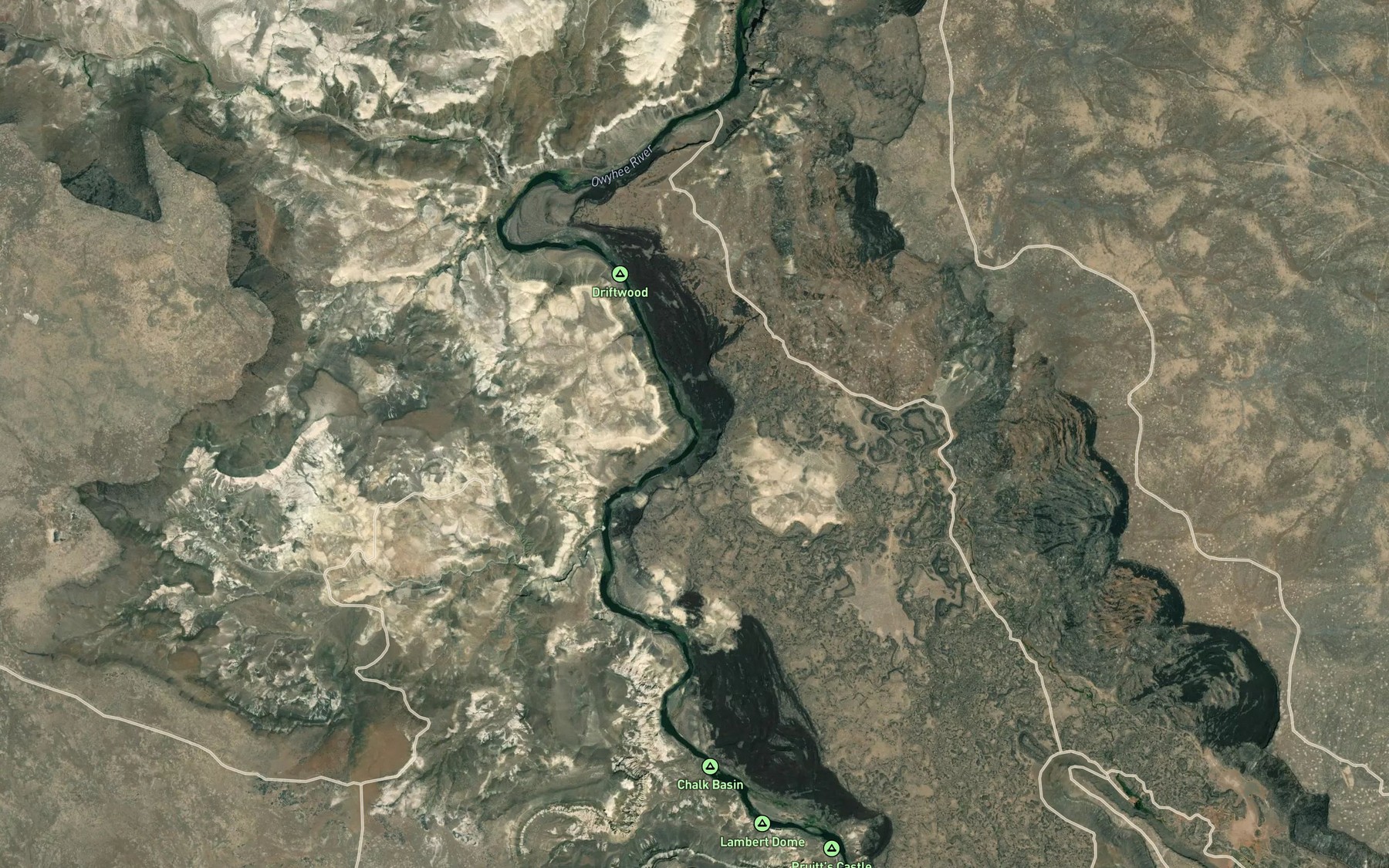 Satellite map of the Bogus Creek