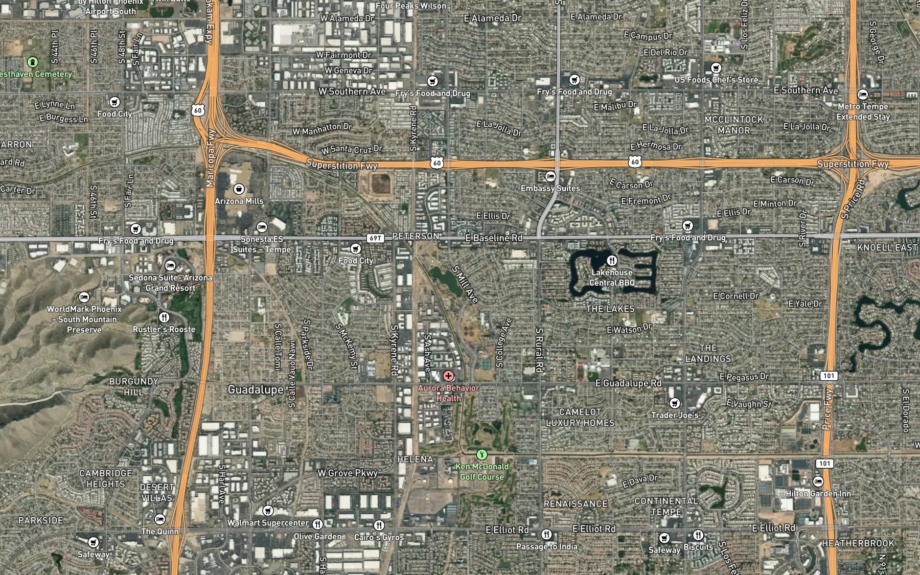 Satellite map of the Spot 1