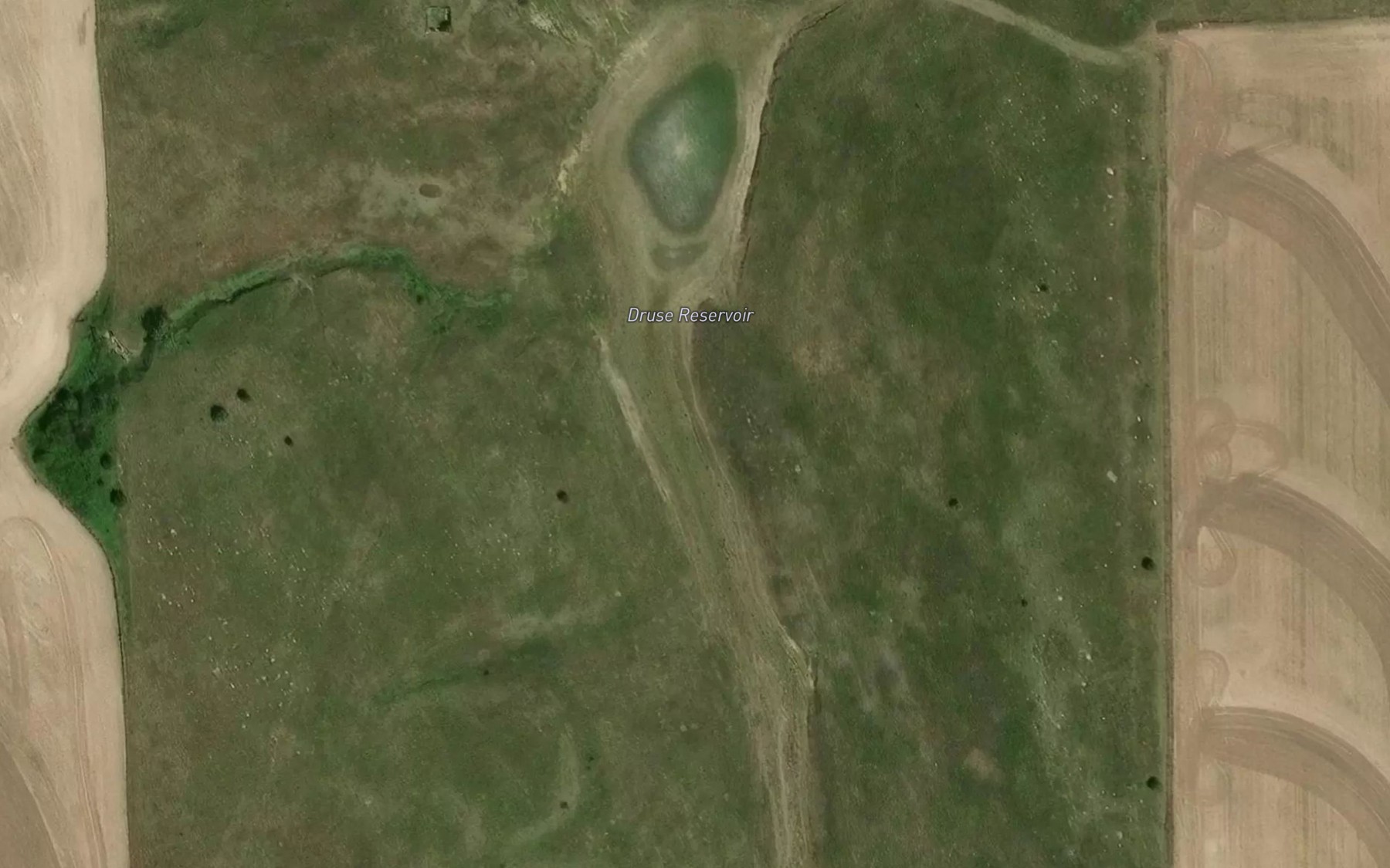 Satellite map of the Druse Reservoir