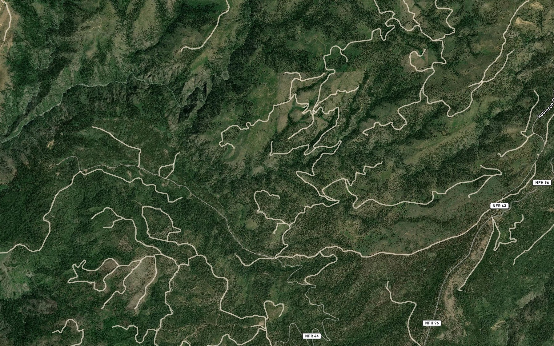 Satellite map of the Bear Trap Creek