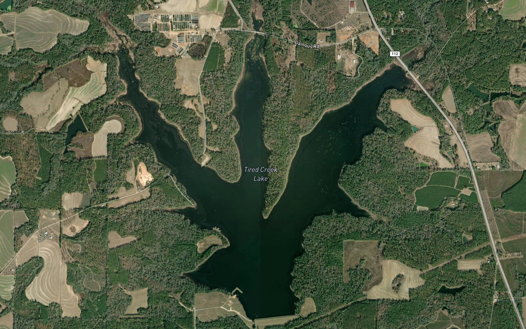 Satellite map of the Sapp Creek