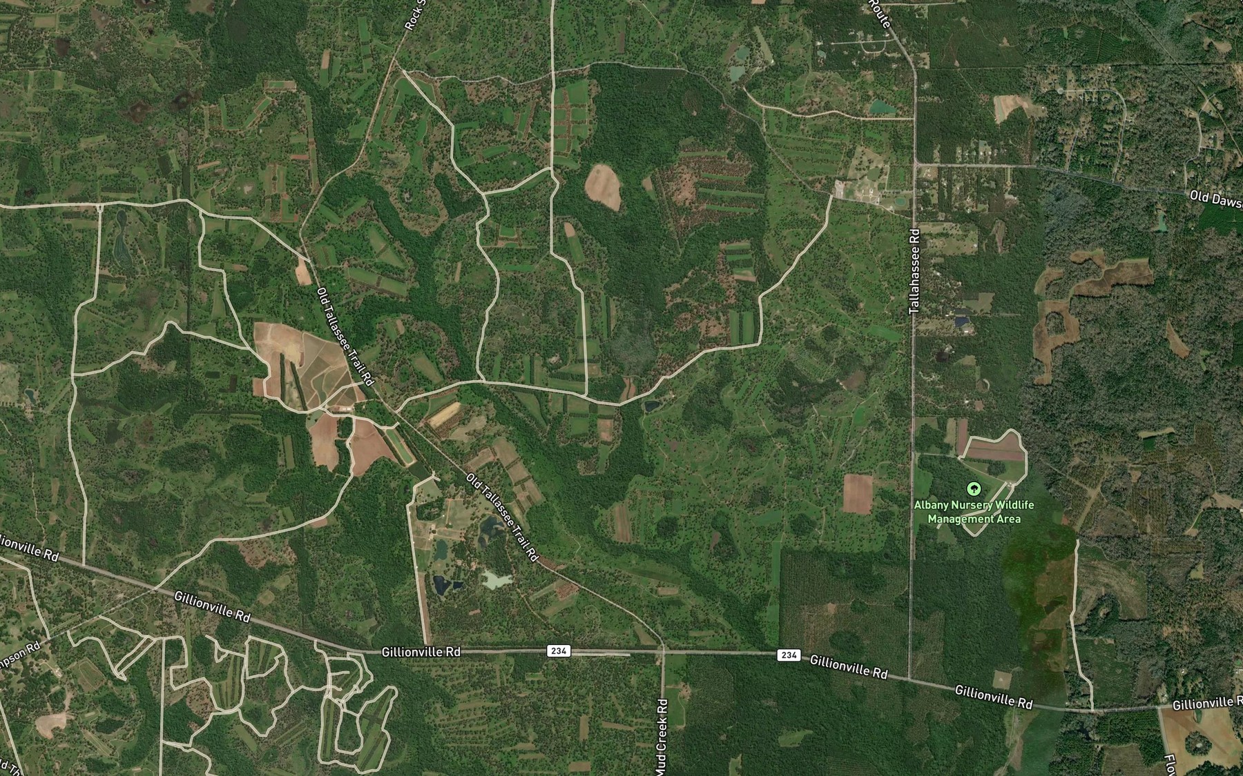 Satellite map of the Yancey Pond