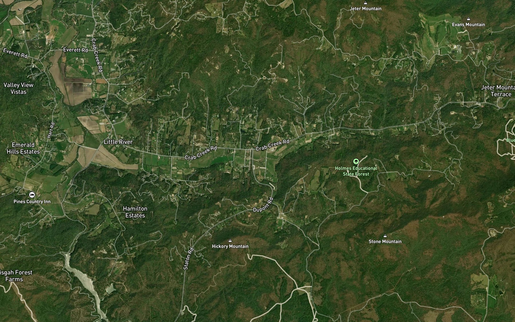Satellite map of the Shoal Creek