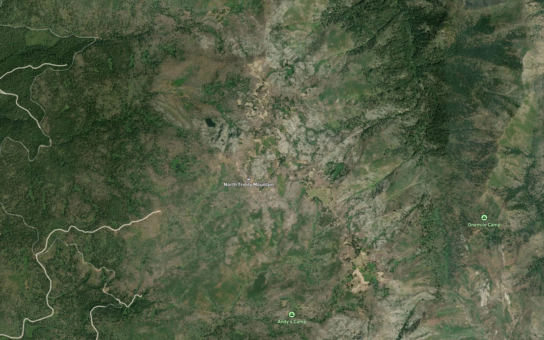Satellite map of the Water Dog Lakes