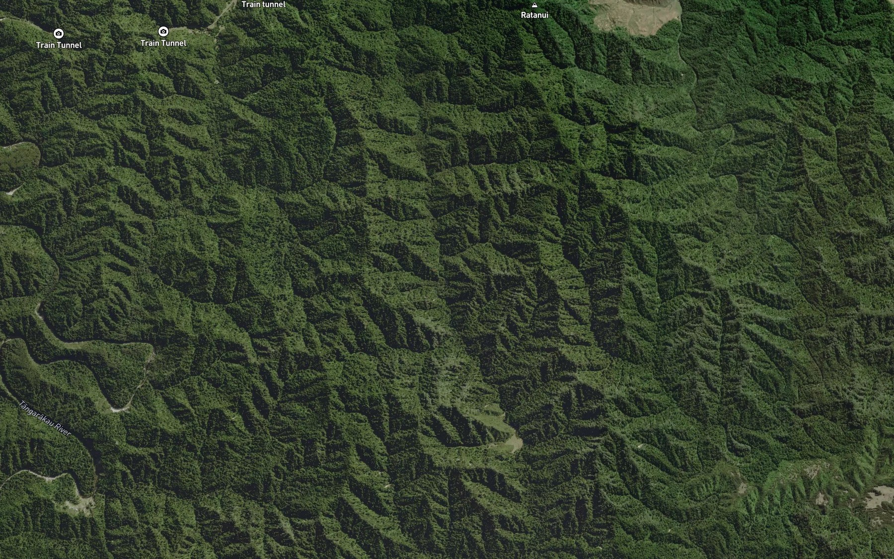 Satellite map of the Mangatete Stream