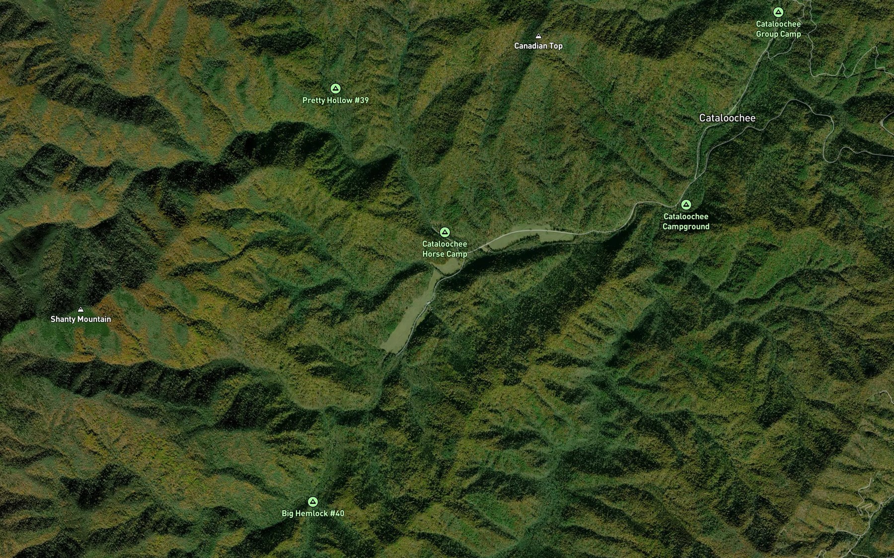 Satellite map of the Shanty Branch