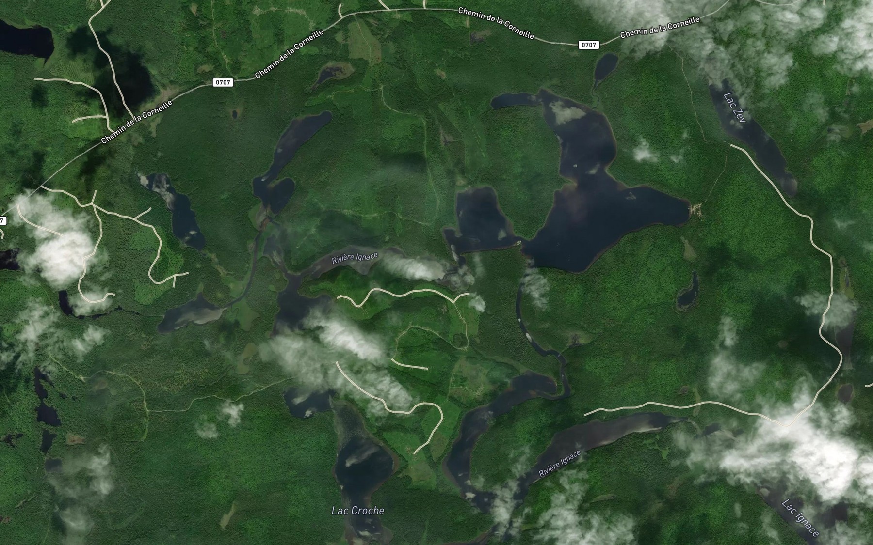Satellite map of the Lac Croche