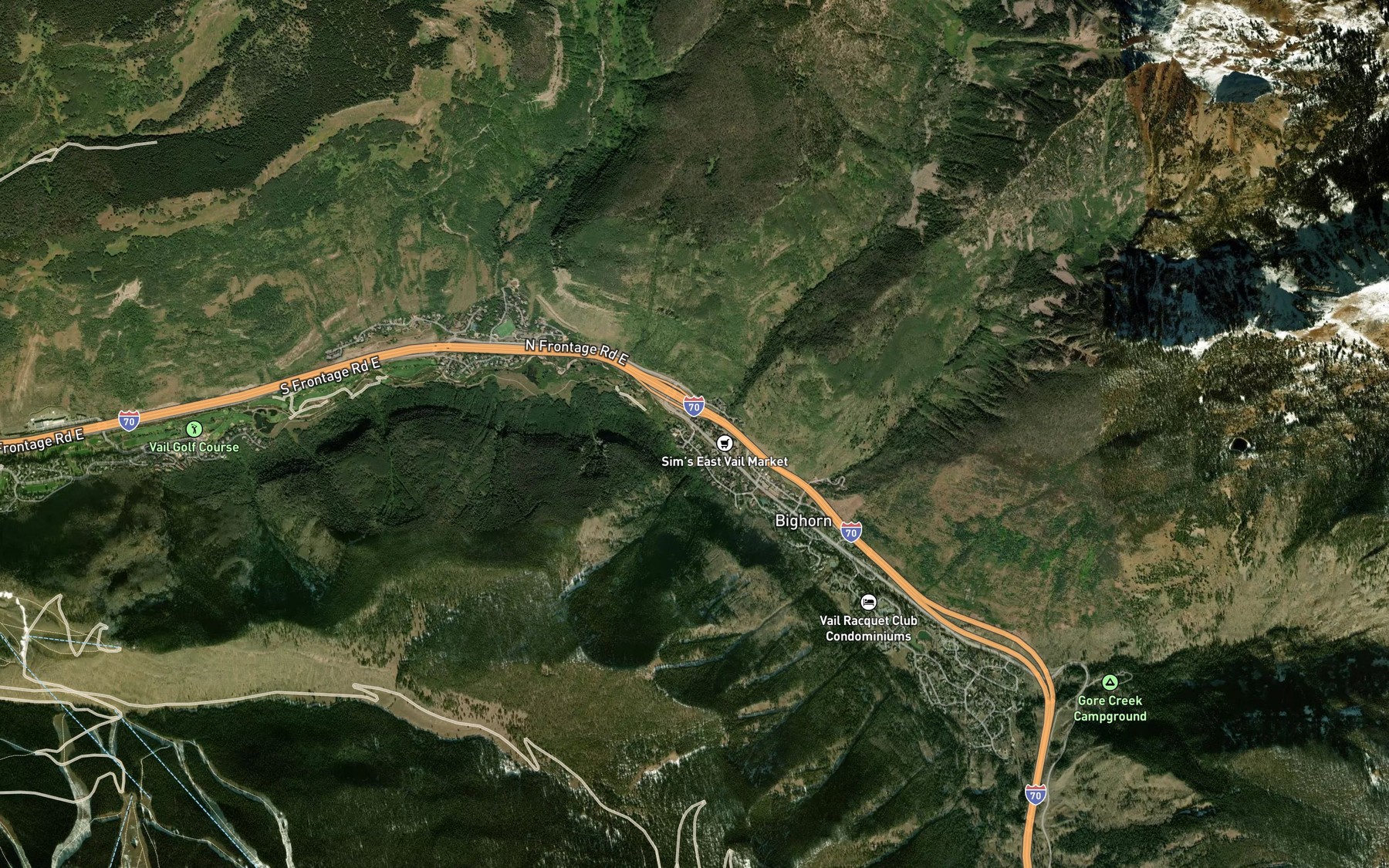 Satellite map of the Pitkin Creek