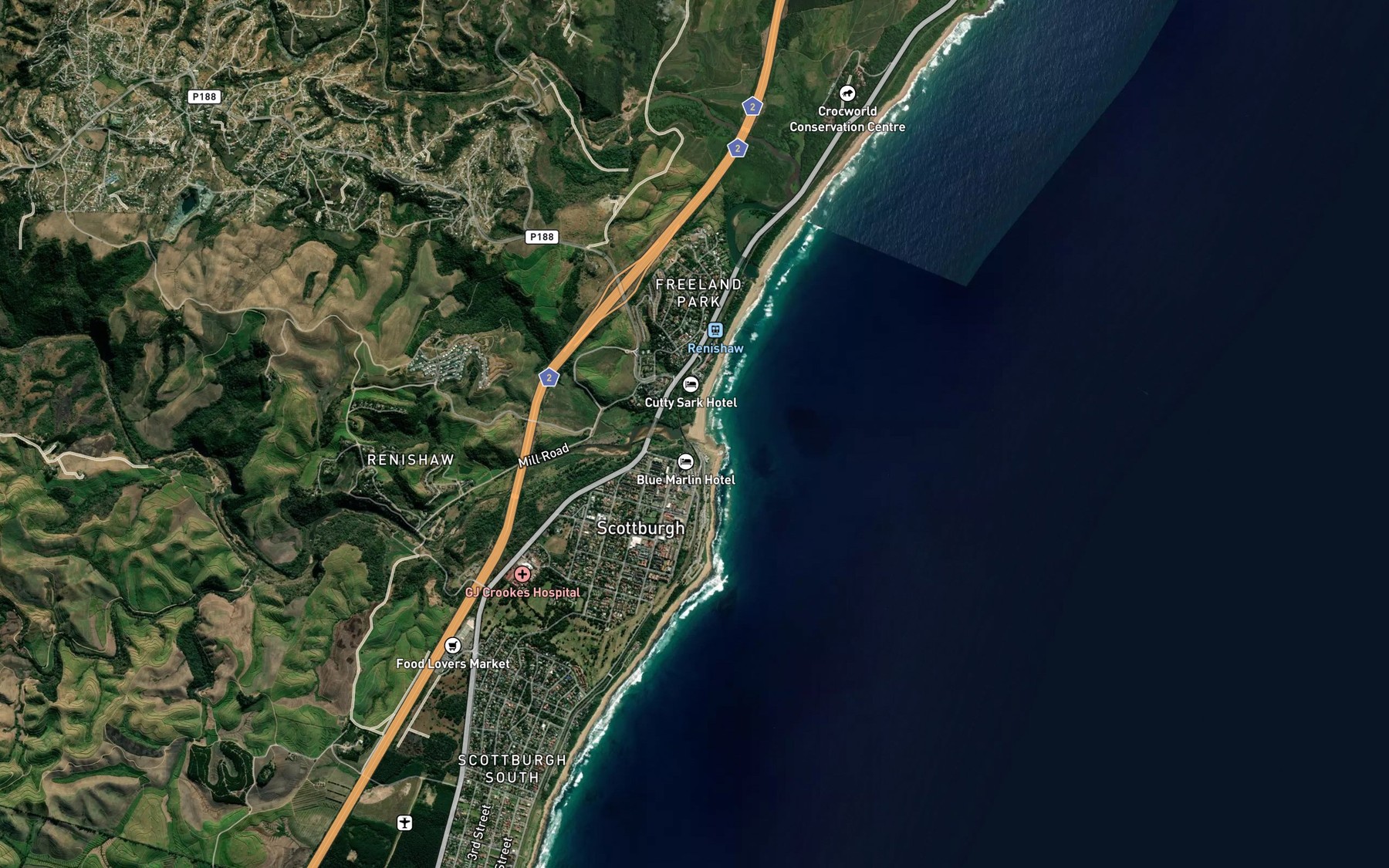 Satellite map of the Mpambanyoni