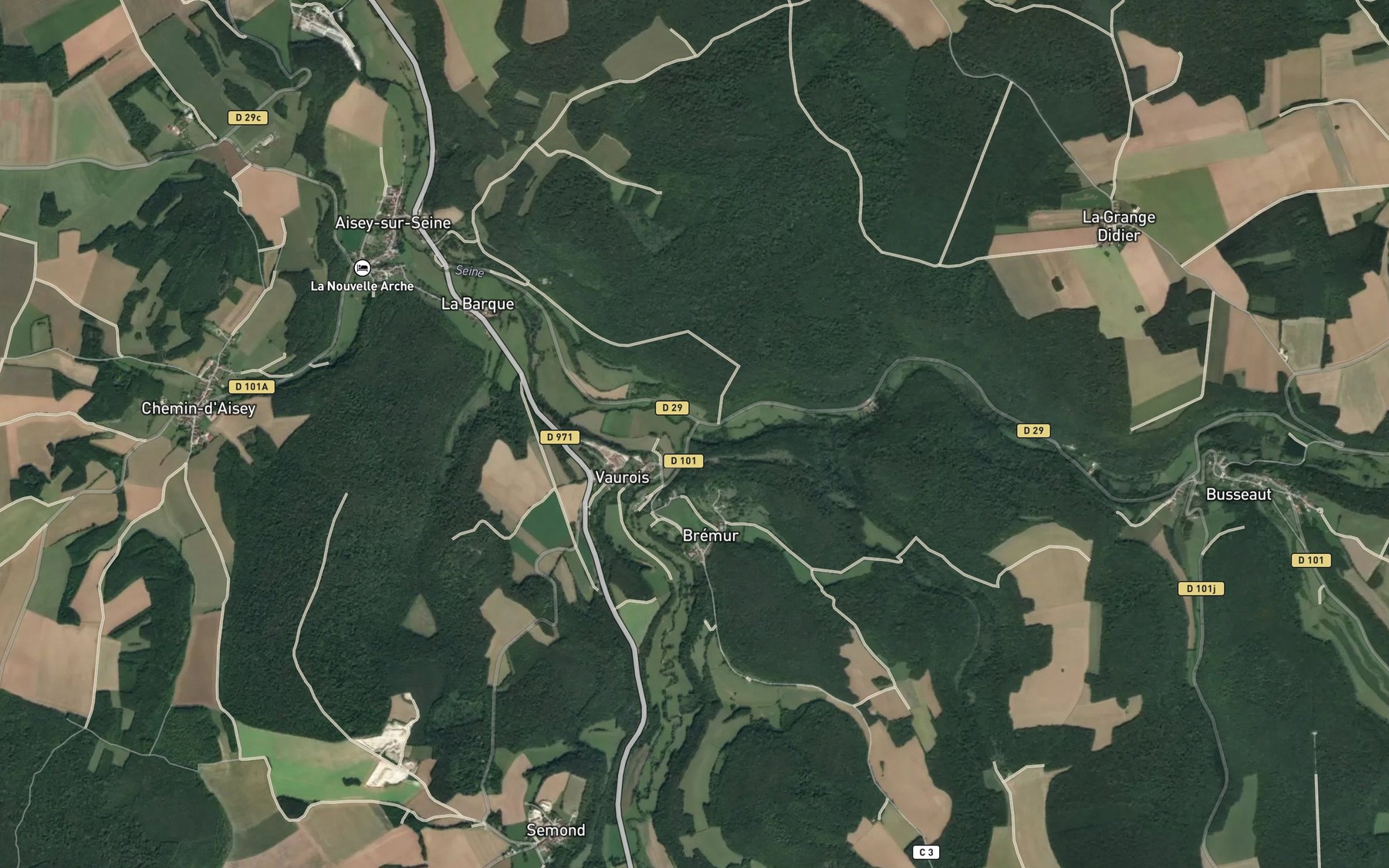 Satellite map of the Brevon