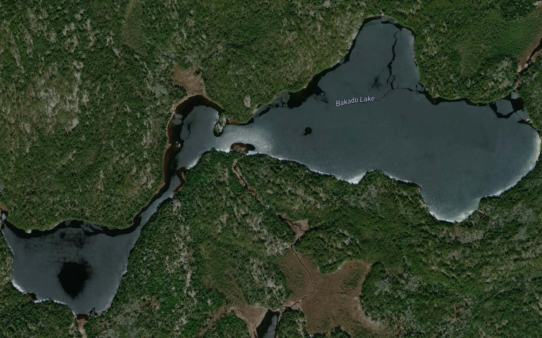 Satellite map of the Bakado Lake