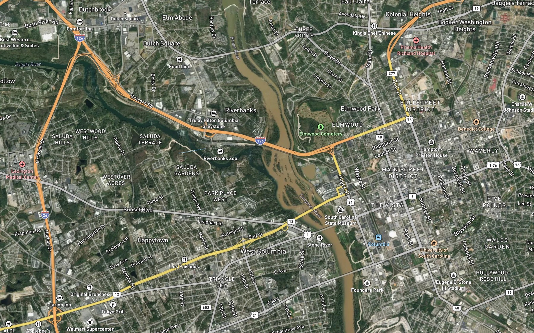 Satellite map of the Spot 1