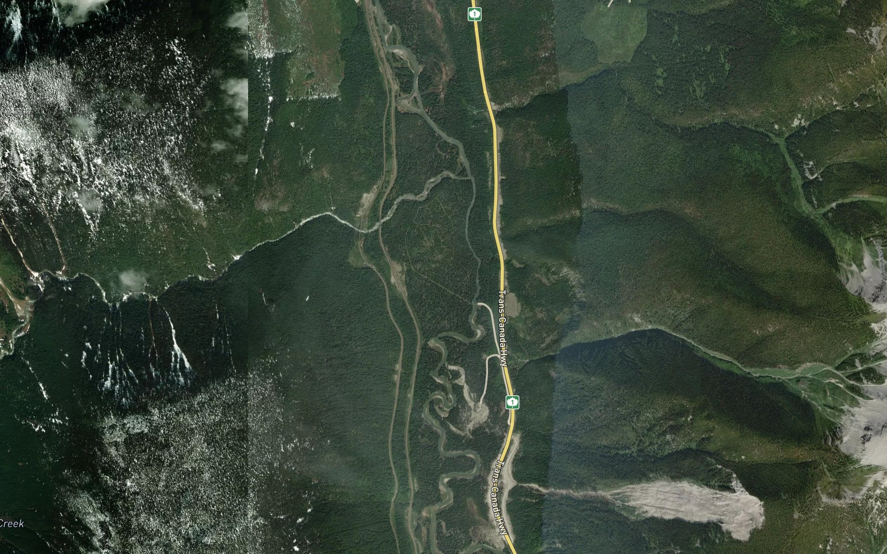 Satellite map of the Mountain Creek