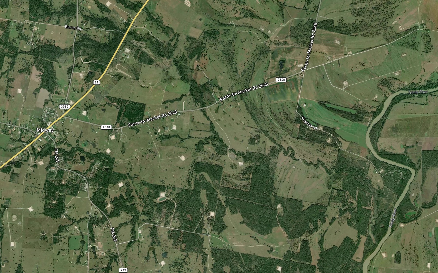 Satellite map of the Gin Creek