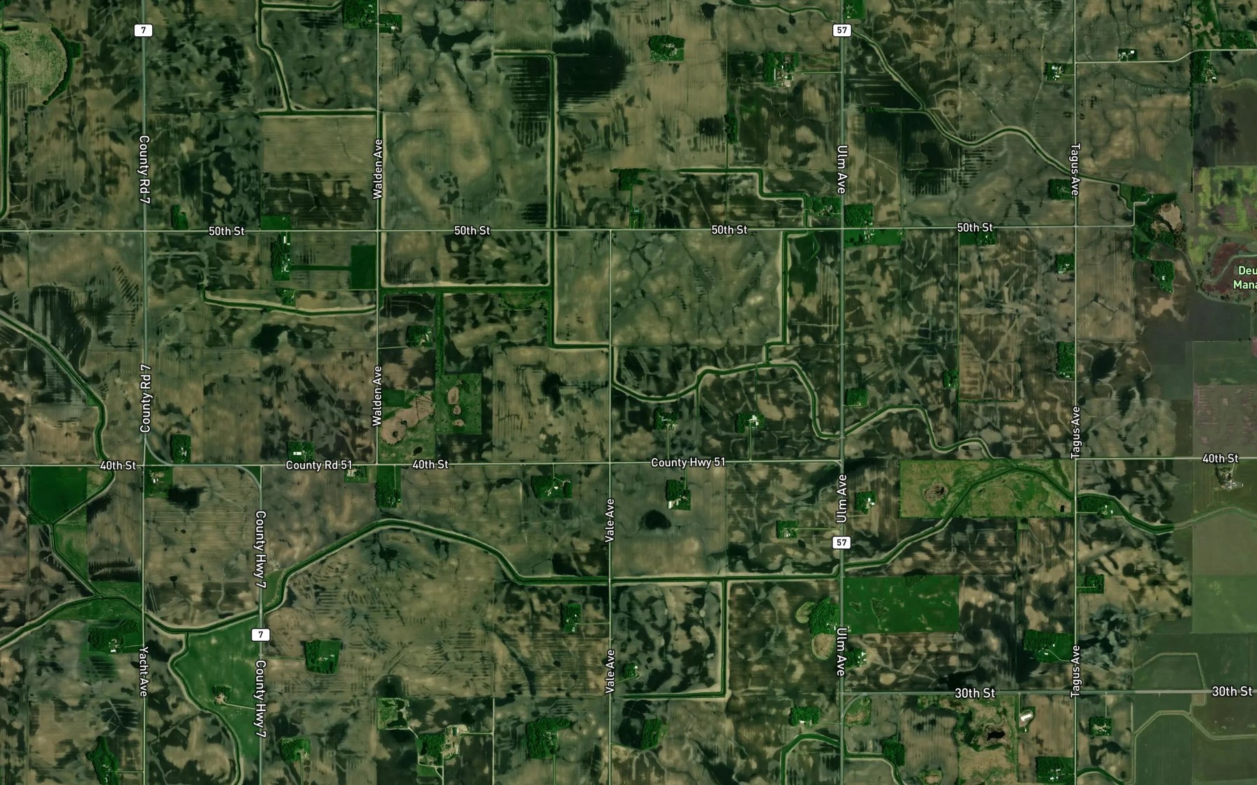 Satellite map of the County Ditch Number Thirtynine