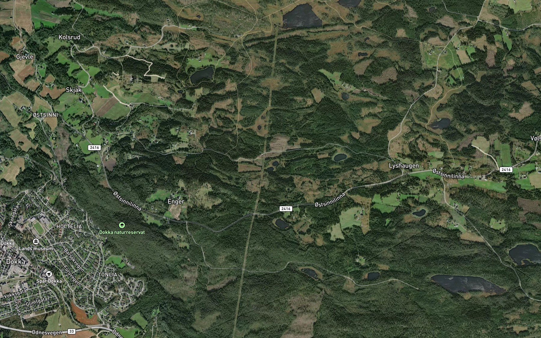 Satellite map of the Gygertjern