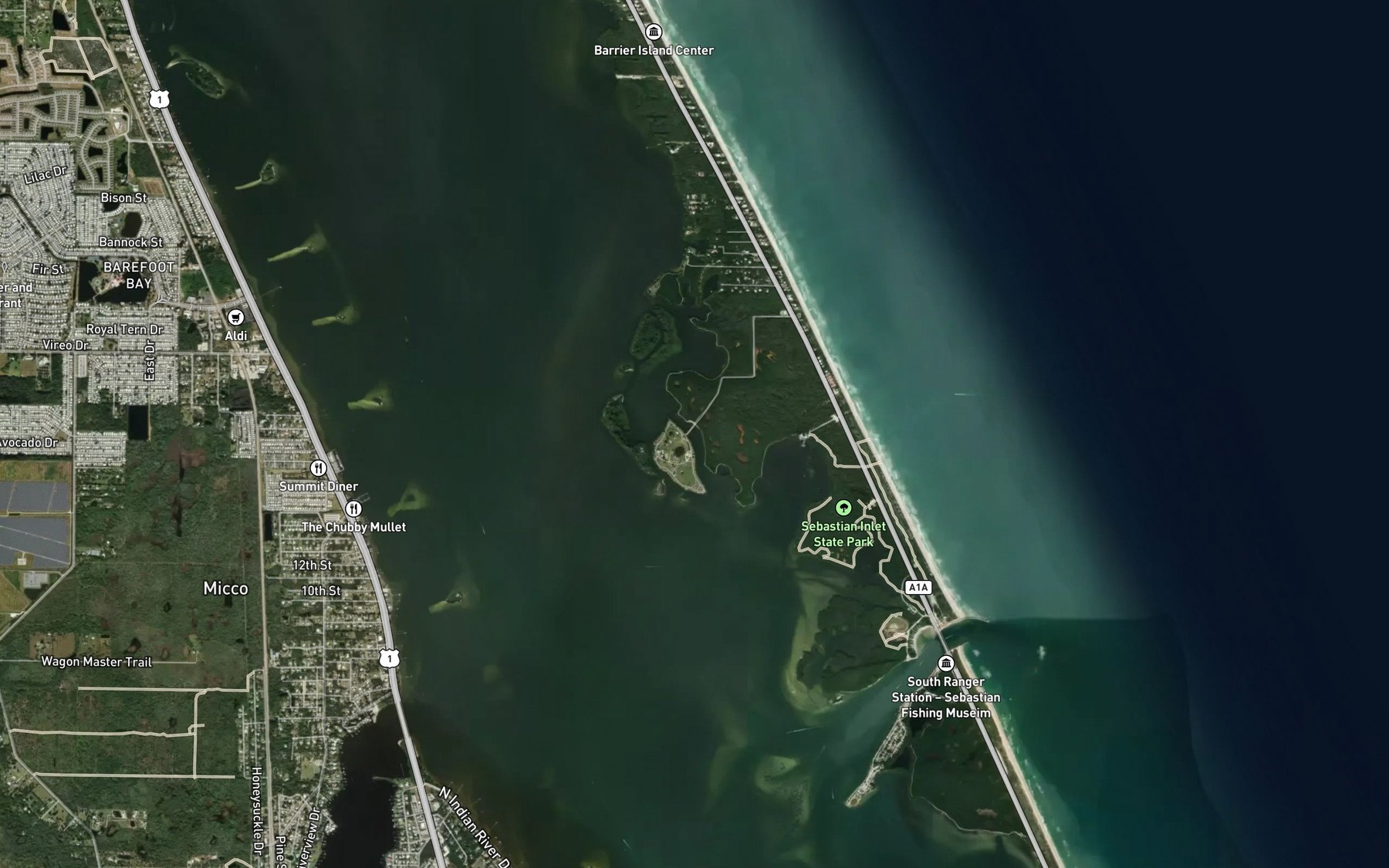 Satellite map of the Long Point Creek