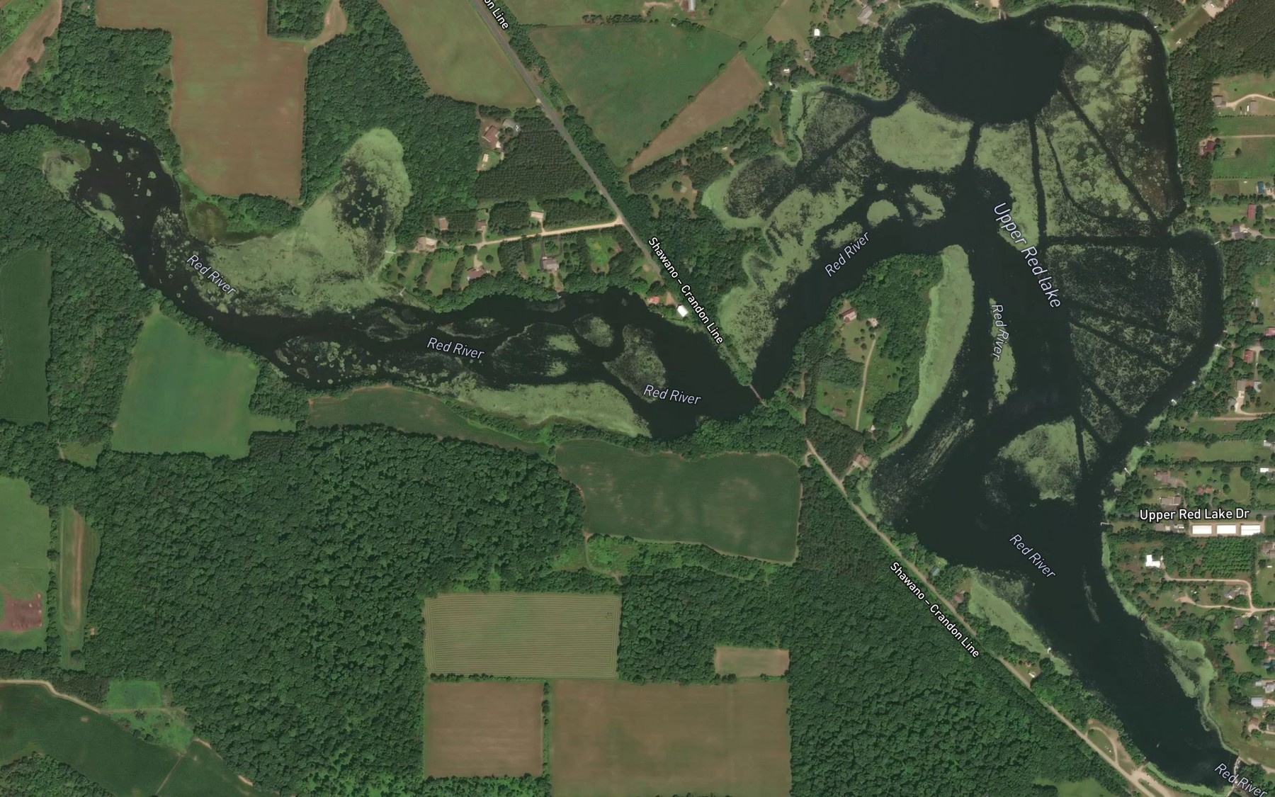 Satellite map of the Upper Red Lake