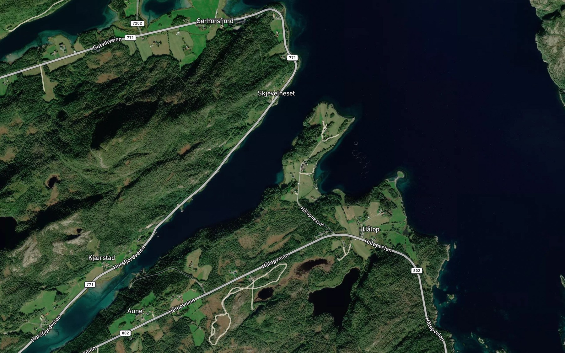 Satellite map of the Valvika