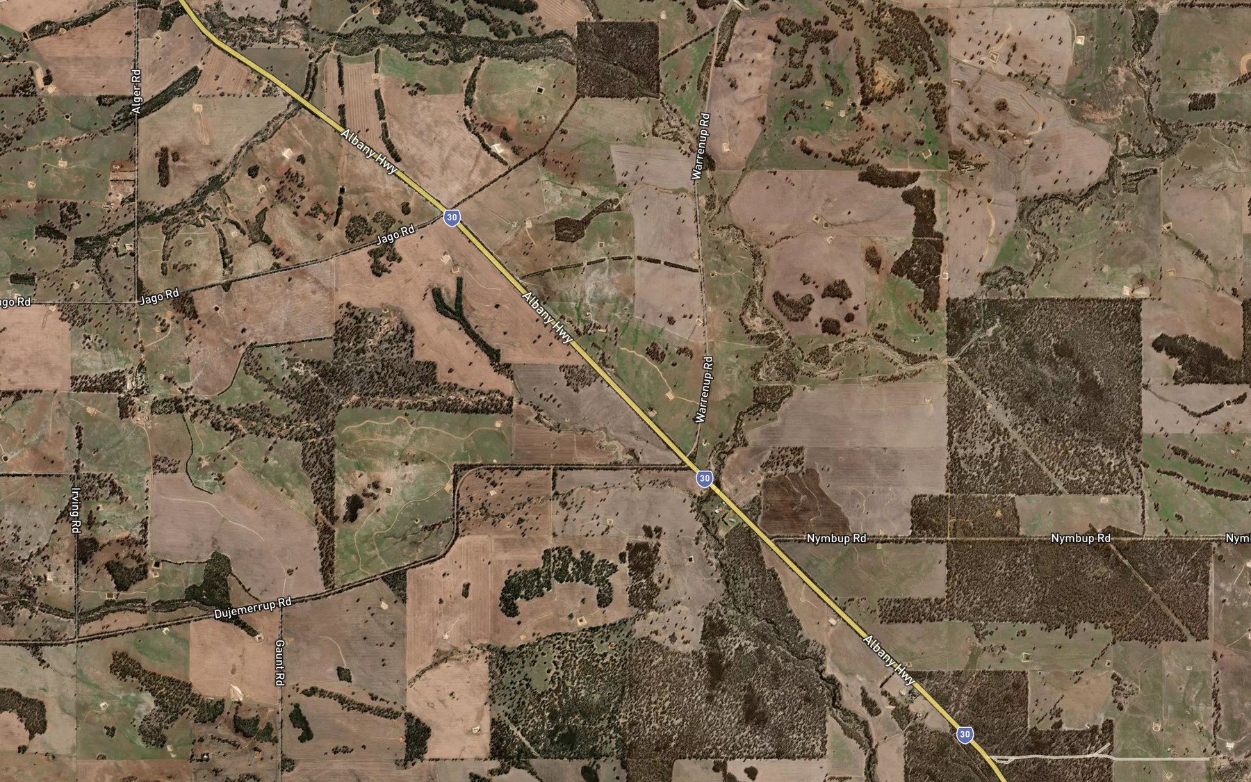 Satellite map of the Tunney Creek