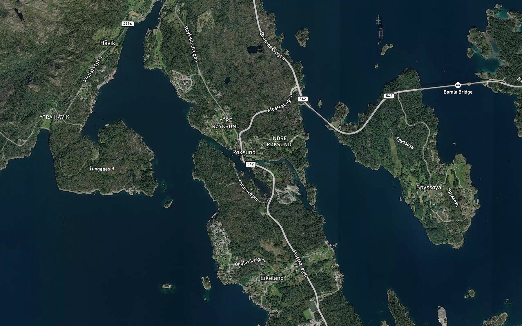 Satellite map of the Royksund